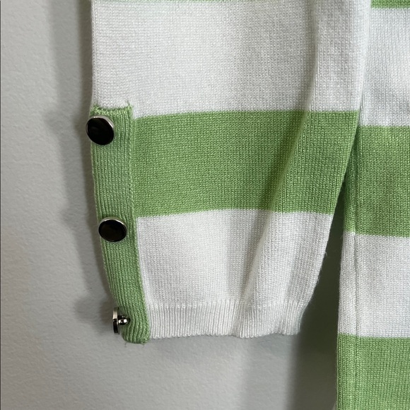 Stradivarius Green and White Striped Long Sleeve Top - Picture 2 of 2